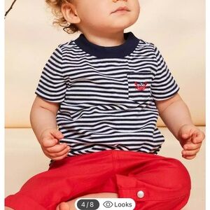 Sergent Major 
Navy and White Striped T-Shirt